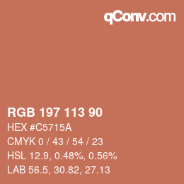 Código de color: RGB 197 113 90 | qconv.com