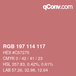 颜色代码: RGB 197 114 117 | qconv.com