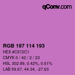 カラーコード: RGB 197 114 193 | qconv.com