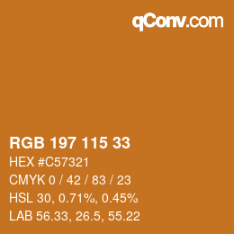 Color code: RGB 197 115 33 | qconv.com