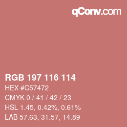 Color code: RGB 197 116 114 | qconv.com