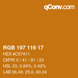 Color code: RGB 197 116 17 | qconv.com