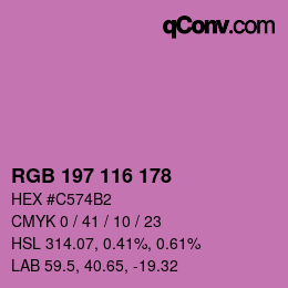 カラーコード: RGB 197 116 178 | qconv.com