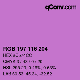 Color code: RGB 197 116 204 | qconv.com