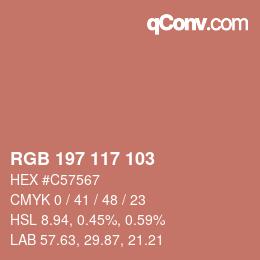 Color code: RGB 197 117 103 | qconv.com