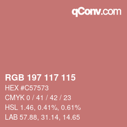 颜色代码: RGB 197 117 115 | qconv.com