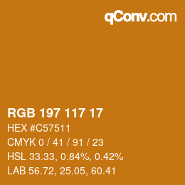 Color code: RGB 197 117 17 | qconv.com