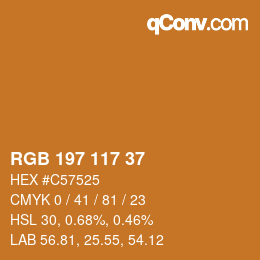 Color code: RGB 197 117 37 | qconv.com