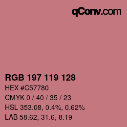 Código de color: RGB 197 119 128 | qconv.com