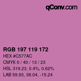 颜色代码: RGB 197 119 172 | qconv.com