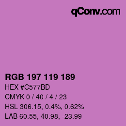 颜色代码: RGB 197 119 189 | qconv.com