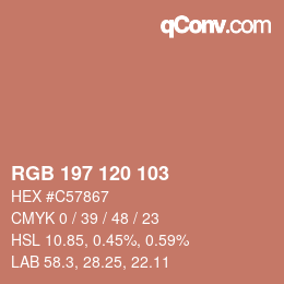 Color code: RGB 197 120 103 | qconv.com