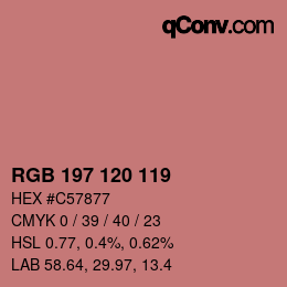 Color code: RGB 197 120 119 | qconv.com