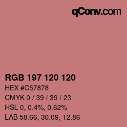 颜色代码: RGB 197 120 120 | qconv.com