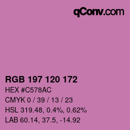 颜色代码: RGB 197 120 172 | qconv.com