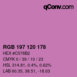 颜色代码: RGB 197 120 178 | qconv.com