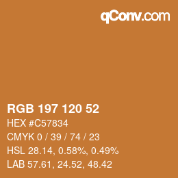 Color code: RGB 197 120 52 | qconv.com