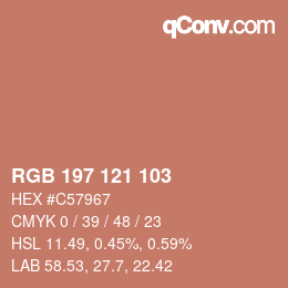 カラーコード: RGB 197 121 103 | qconv.com