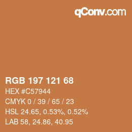 Código de color: RGB 197 121 68 | qconv.com