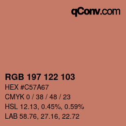 Color code: RGB 197 122 103 | qconv.com