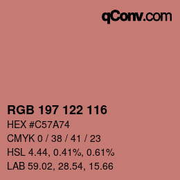 Farbcode: RGB 197 122 116 | qconv.com