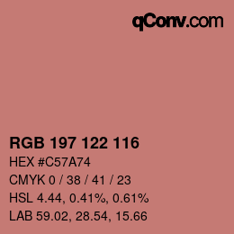 Color code: RGB 197 122 116 | qconv.com