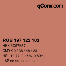 カラーコード: RGB 197 123 103 | qconv.com