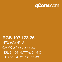 カラーコード: RGB 197 123 26 | qconv.com