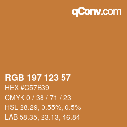 Color code: RGB 197 123 57 | qconv.com