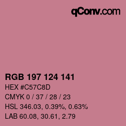 Color code: RGB 197 124 141 | qconv.com
