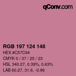 Color code: RGB 197 124 148 | qconv.com