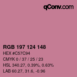 Código de color: RGB 197 124 148 | qconv.com