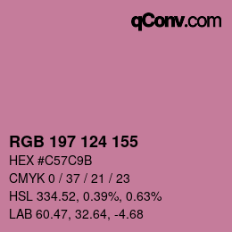 颜色代码: RGB 197 124 155 | qconv.com