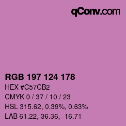 颜色代码: RGB 197 124 178 | qconv.com