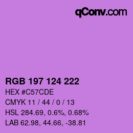 Color code: RGB 197 124 222 | qconv.com