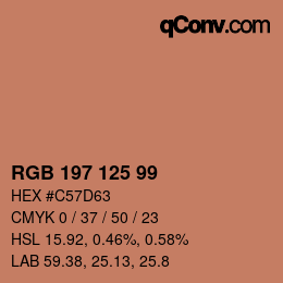 颜色代码: RGB 197 125 99 | qconv.com
