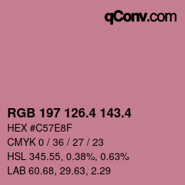カラーコード: RGB 197 126.4 143.4 | qconv.com