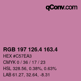 カラーコード: RGB 197 126.4 163.4 | qconv.com