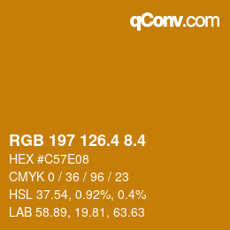 カラーコード: RGB 197 126.4 8.4 | qconv.com