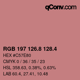 カラーコード: RGB 197 126.8 128.4 | qconv.com