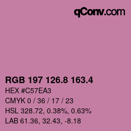 カラーコード: RGB 197 126.8 163.4 | qconv.com