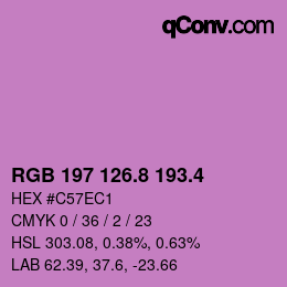 カラーコード: RGB 197 126.8 193.4 | qconv.com