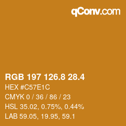 カラーコード: RGB 197 126.8 28.4 | qconv.com