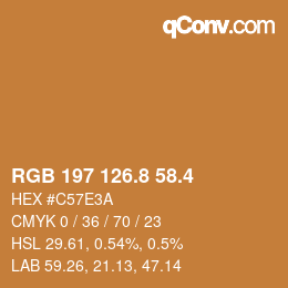 カラーコード: RGB 197 126.8 58.4 | qconv.com