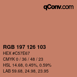 カラーコード: RGB 197 126 103 | qconv.com