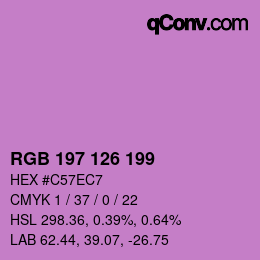 Color code: RGB 197 126 199 | qconv.com