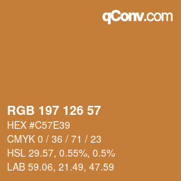 カラーコード: RGB 197 126 57 | qconv.com