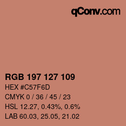 Color code: RGB 197 127 109 | qconv.com