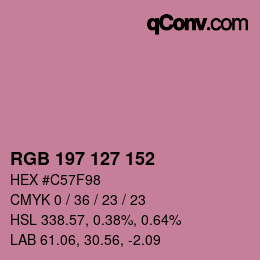 カラーコード: RGB 197 127 152 | qconv.com