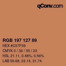 Color code: RGB 197 127 89 | qconv.com